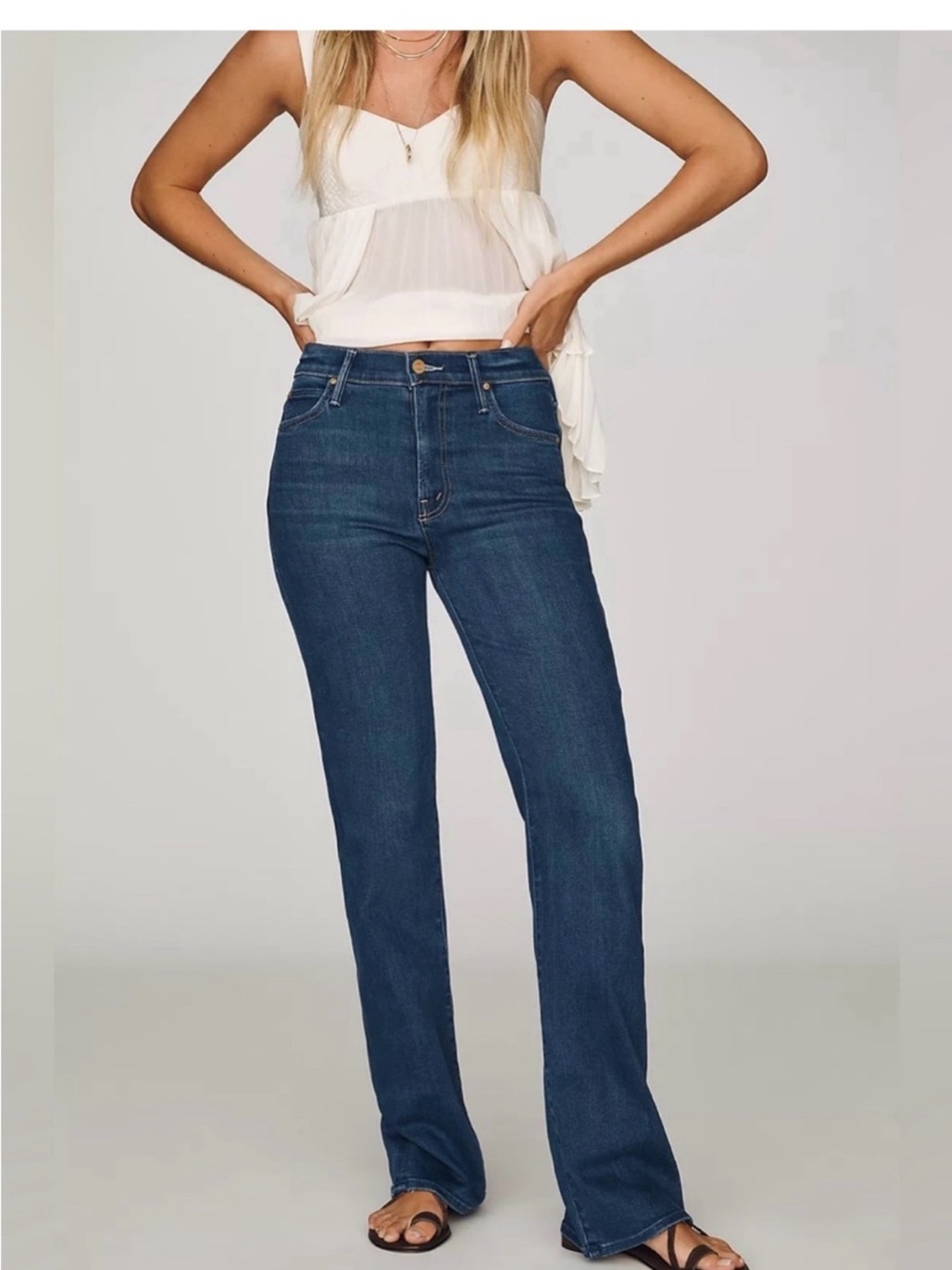 NWT Mother x Anthropologie Kick It High-Rise Straight-Leg Jeans Size 27